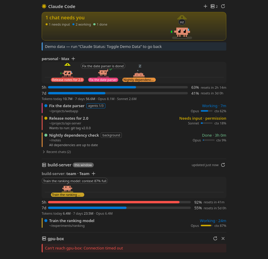 The view opened as a wide editor tab